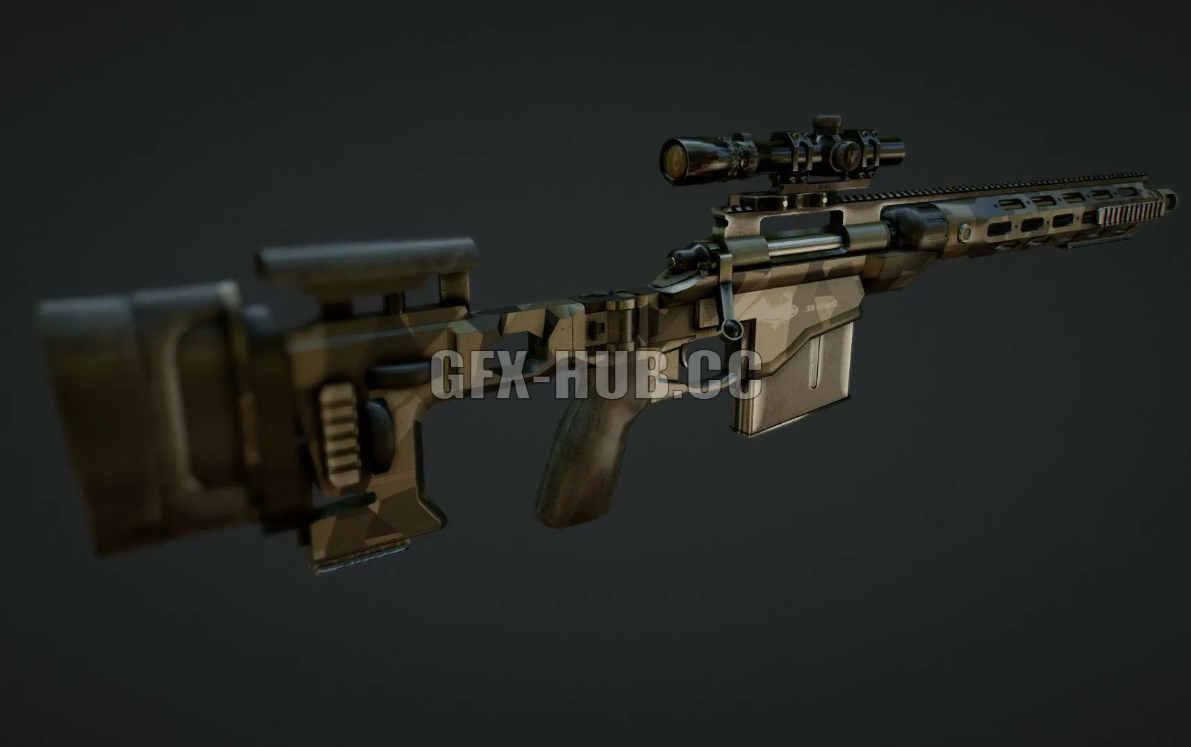 PBR Game 3D Models – Rem700 .300 WINMAG rifle