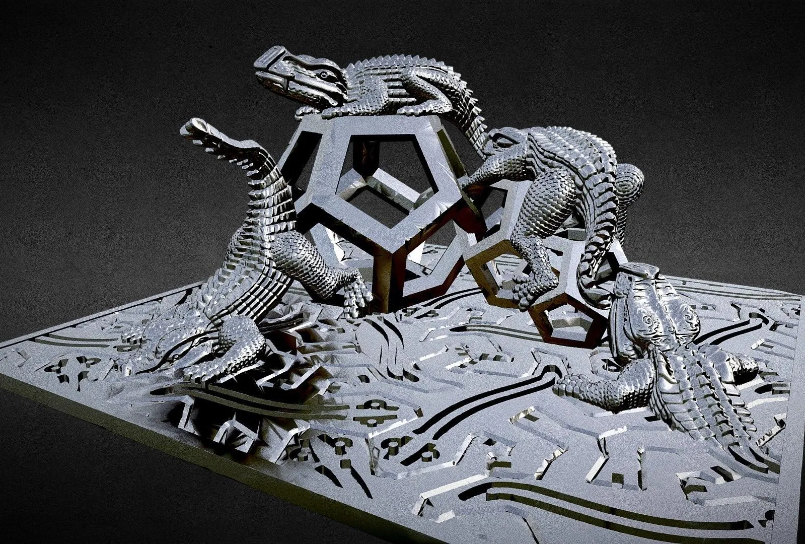 PBR Game 3D Models – Reptiles On Dodecahedra