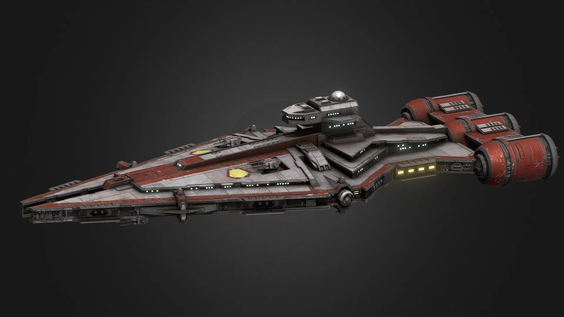 PBR Game 3D Models – Republic Arquitens Frigate Collabcommission