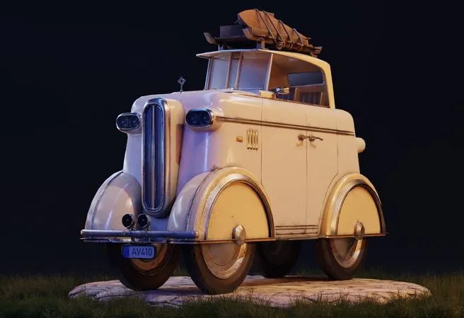 PBR Game 3D Models – Retro car