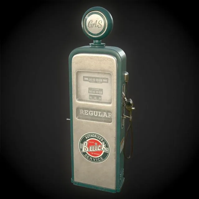 PBR Game 3D Models – Retro gas pump