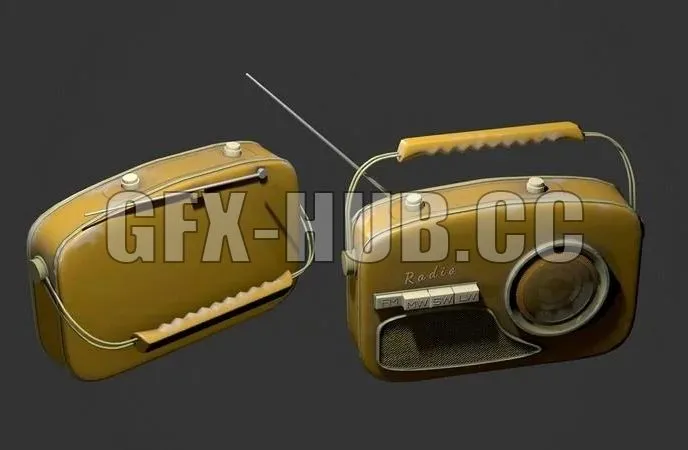 PBR Game 3D Models – Retro radio
