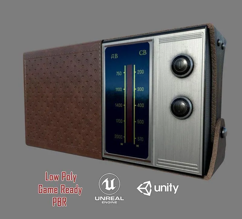PBR Game 3D Models – Retro Radio