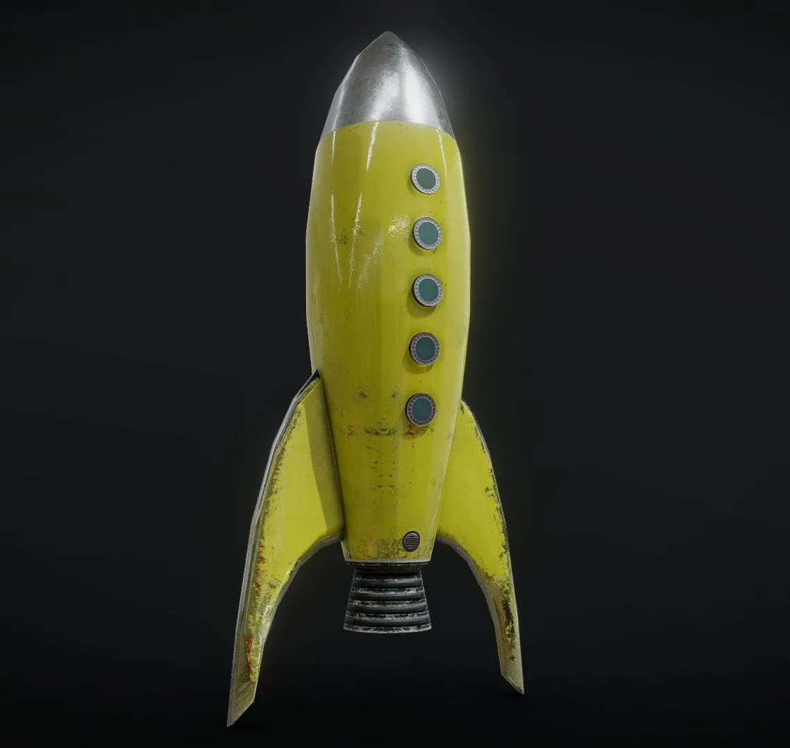 PBR Game 3D Models – Retro Spaceship 02