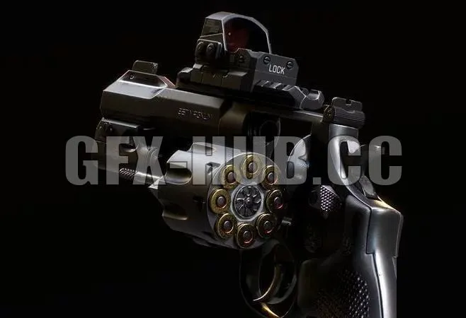 PBR Game 3D Models – Revolver 1