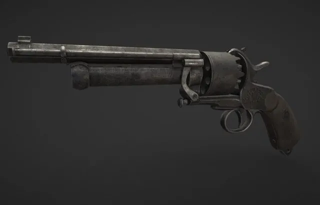 PBR Game 3D Models - Revolver Lemat Gun