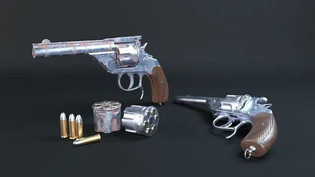 PBR Game 3D Models – Revolver set