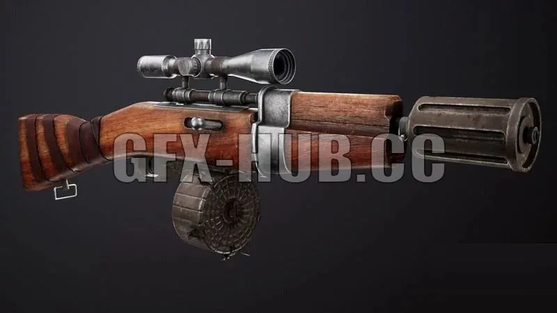 PBR Game 3D Models – Rifle Gun