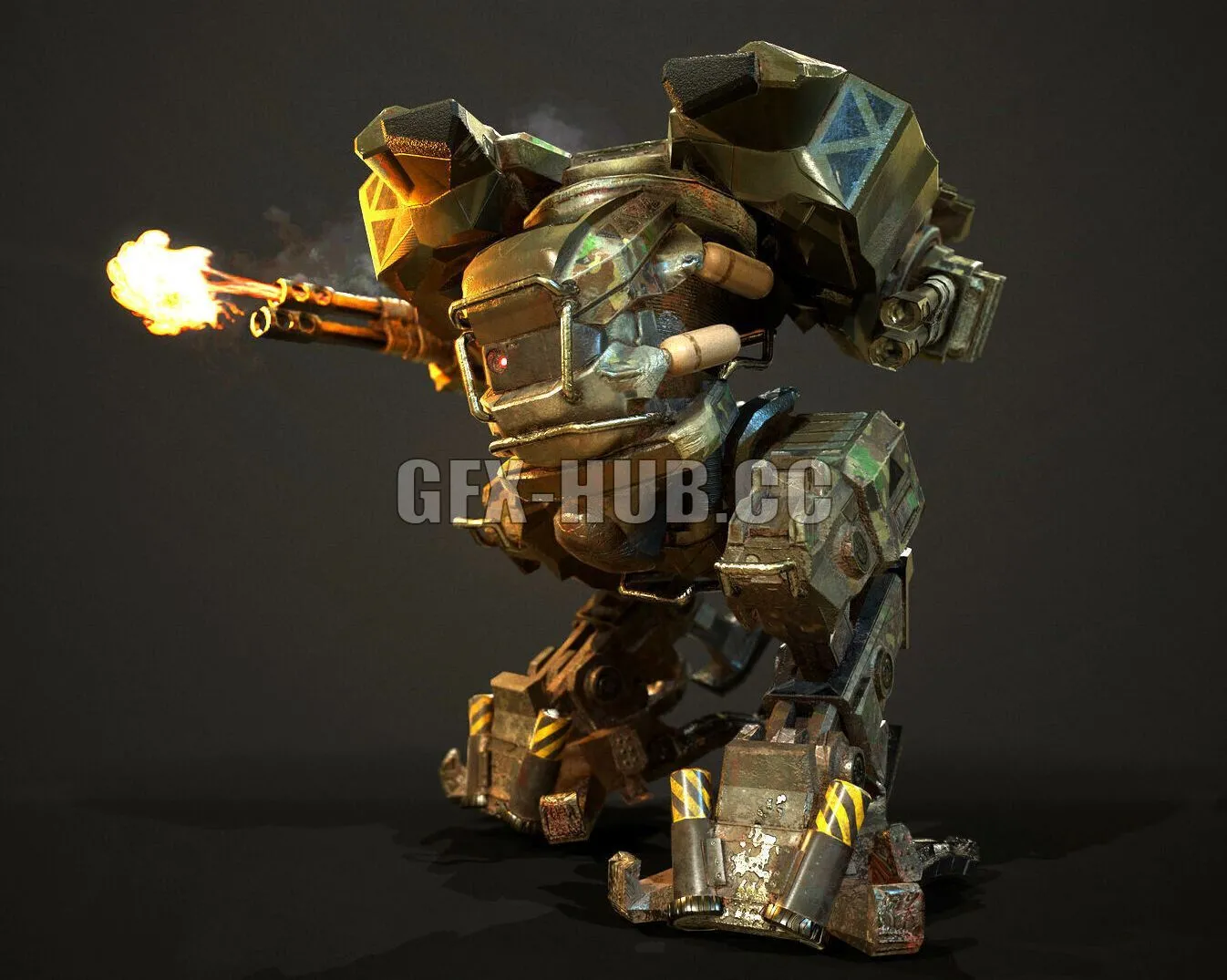 PBR Game 3D Models – Rigged Battle Mech