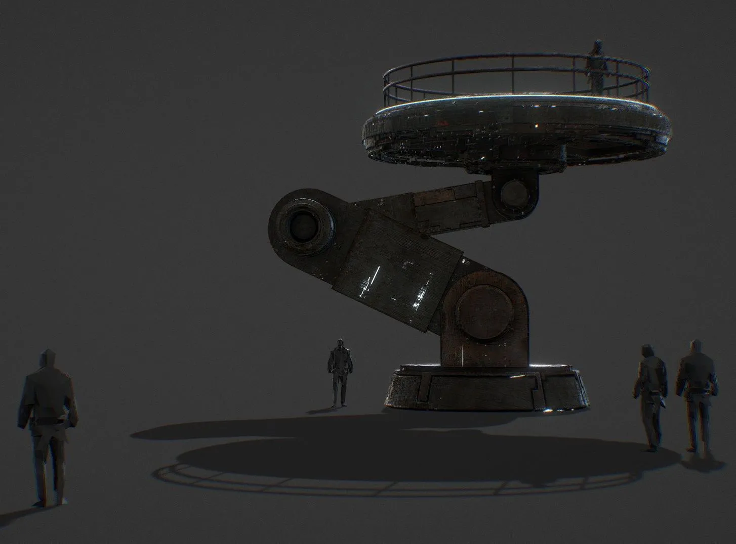 PBR Game 3D Models – Rigged Sci Fi Lift Mobile Platform Elevator