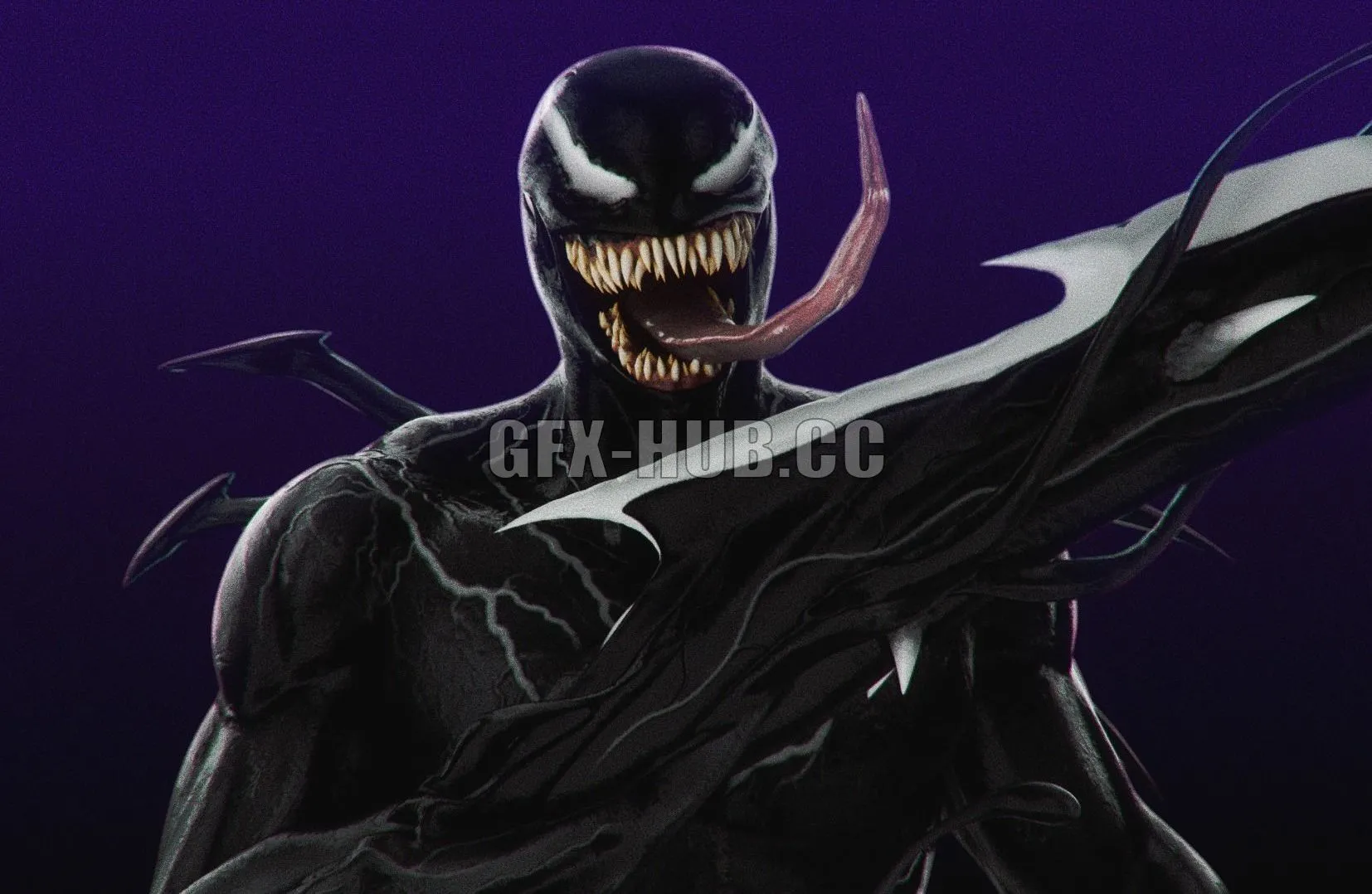 PBR Game 3D Models – Rigged Venom Blender