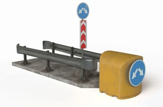 PBR Game 3D Models – Road safety barrier