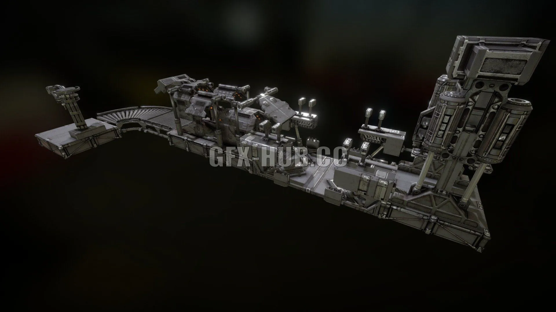 PBR Game 3D Models – Robo-Plant Scenery Pieces