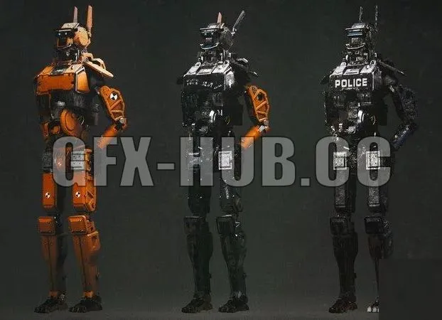 PBR Game 3D Models – Robot Chappie Rigged