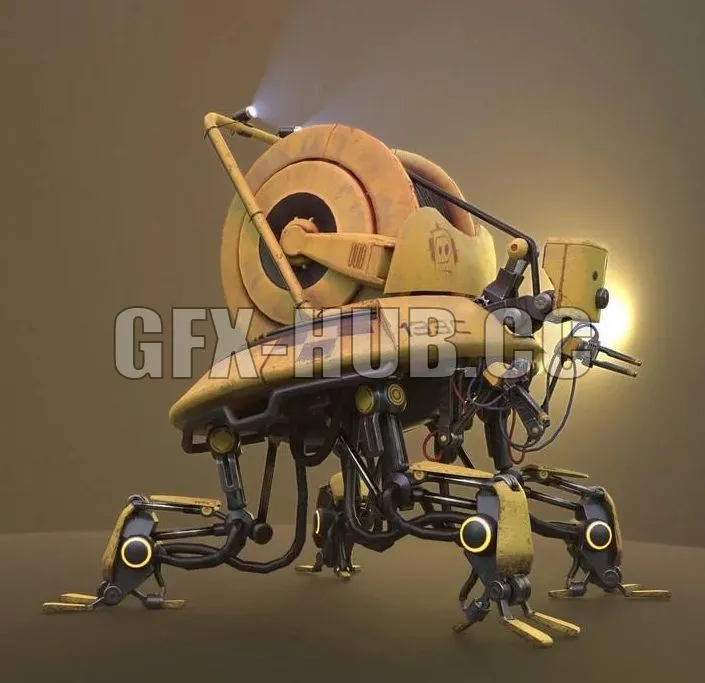 PBR Game 3D Models – Robot for power lines care