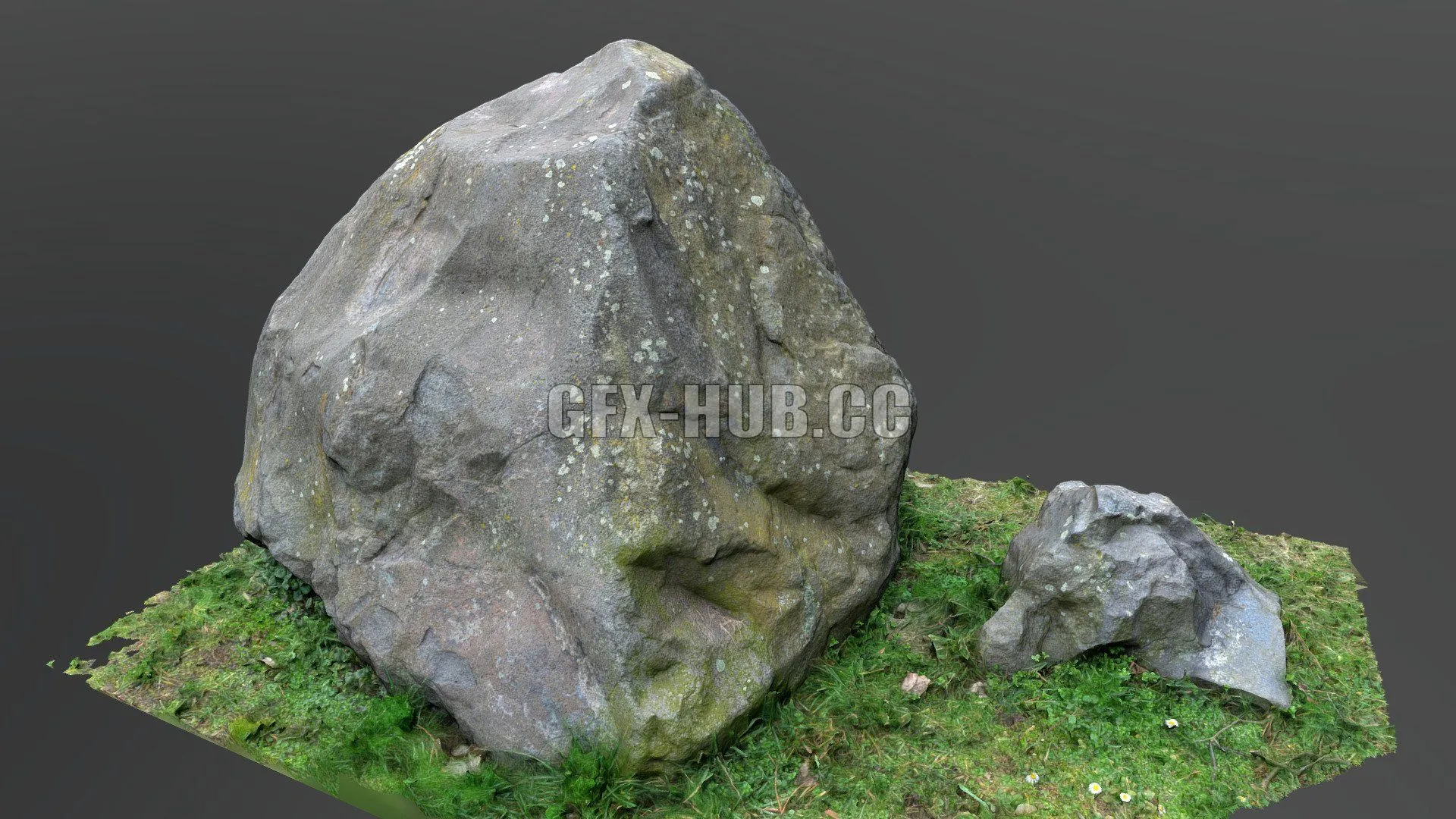PBR Game 3D Models – Rock boulder stone in forest