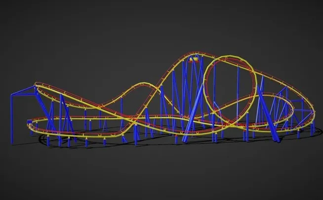 PBR Game 3D Models - Rollercoaster VR Lowpoly