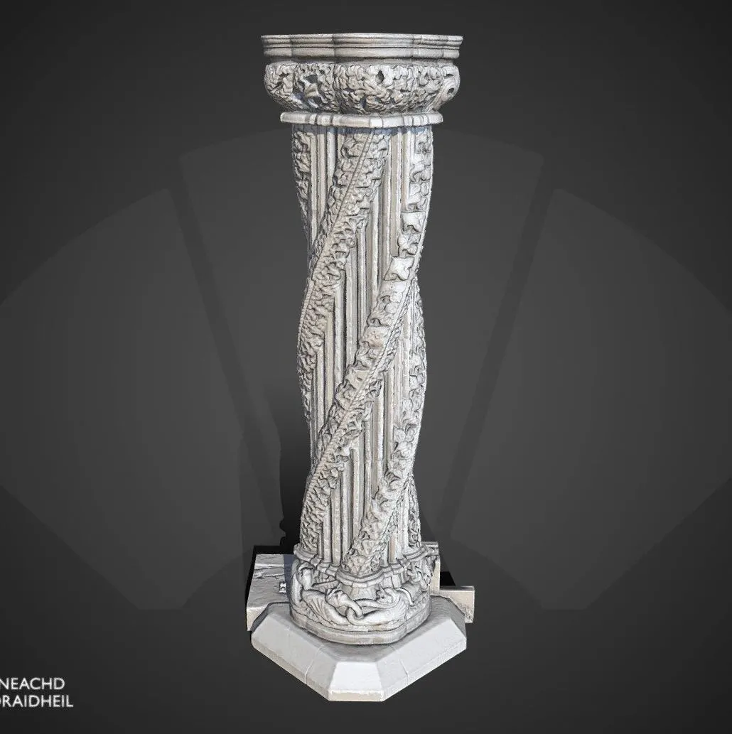 PBR Game 3D Models – Rosslyn Chapel Apprentice Pillar