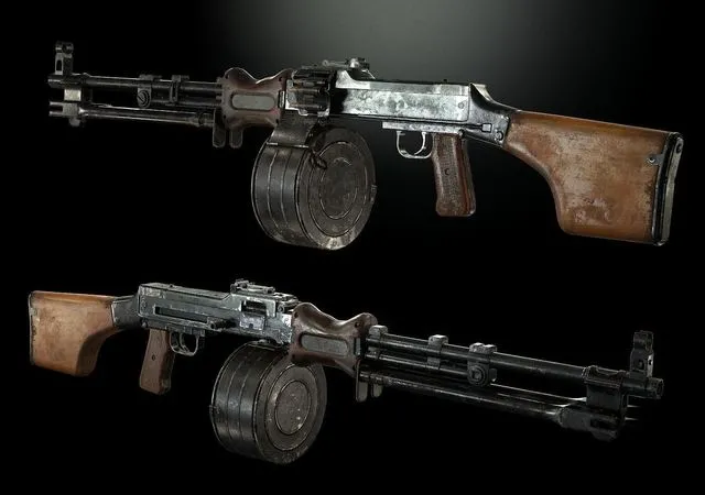 PBR Game 3D Models – RPD Hand Machinegun