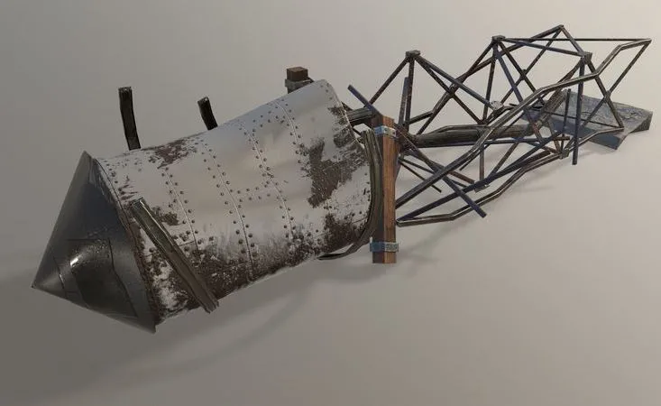 PBR Game 3D Models – Ruined Water Tower