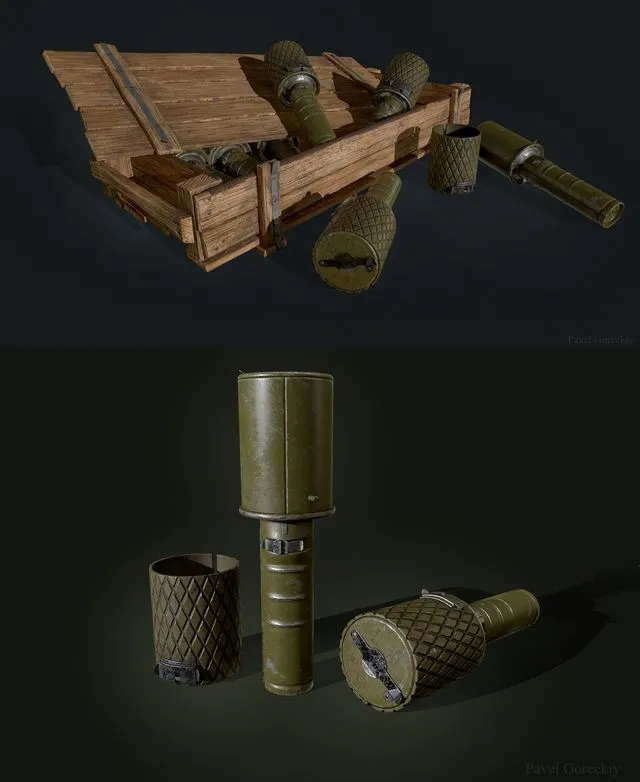 PBR Game 3D Models – Russian Grenade RGD33