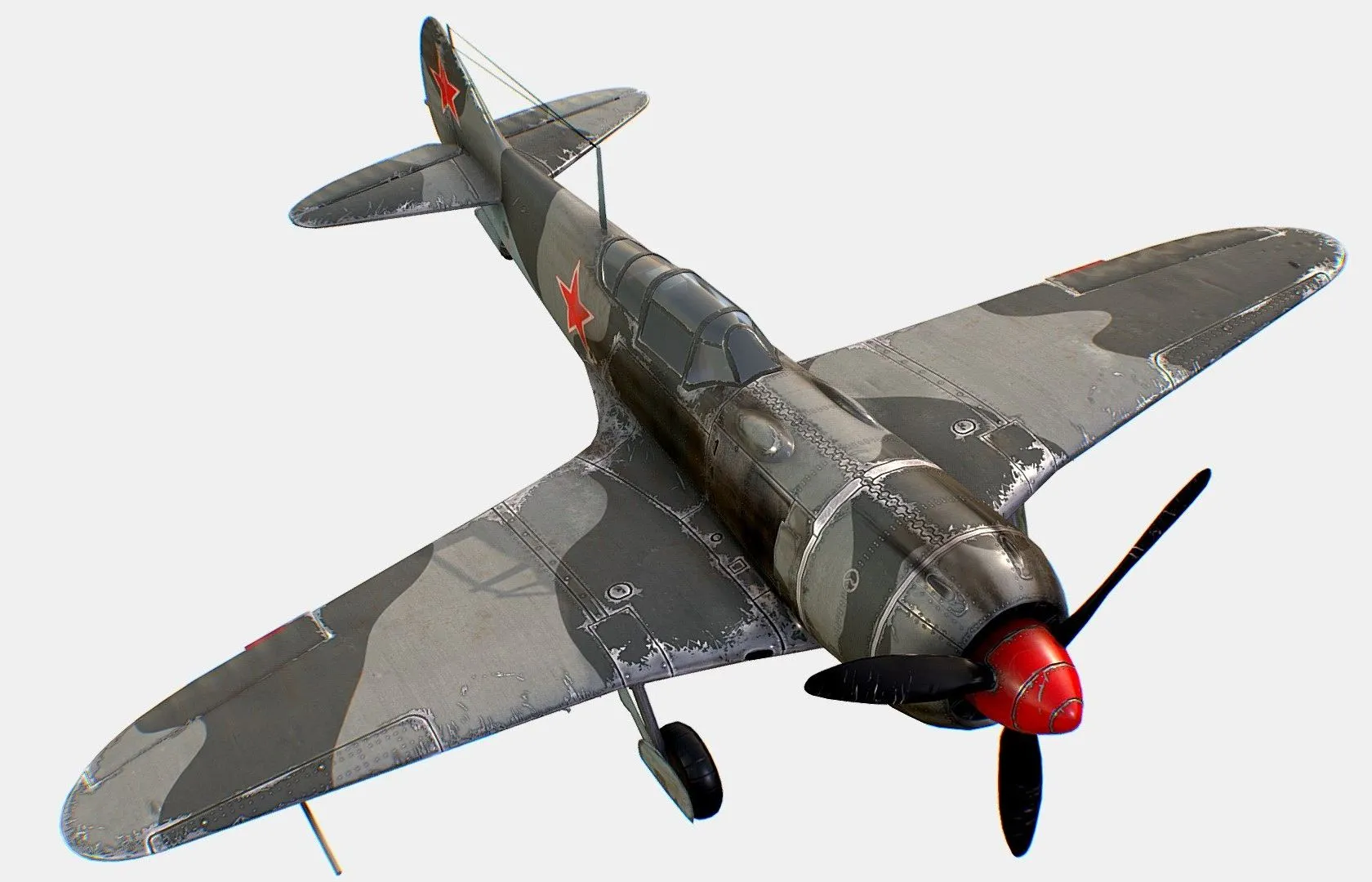 PBR Game 3D Models – Russian Soviet Fighter Aircraft Lavochkin La 7