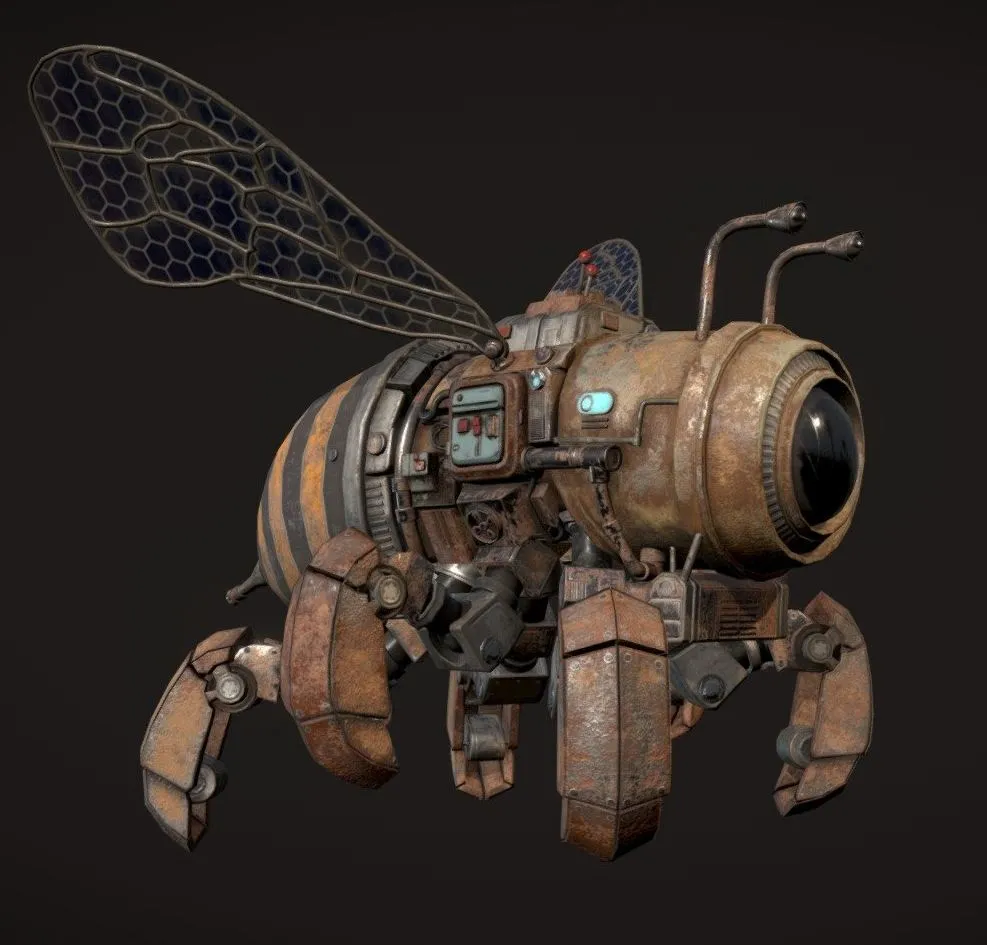 PBR Game 3D Models – Rustborn Beebot Dae Gap Final