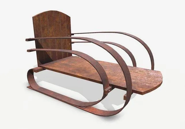 PBR Game 3D Models – Rusted Old Sled