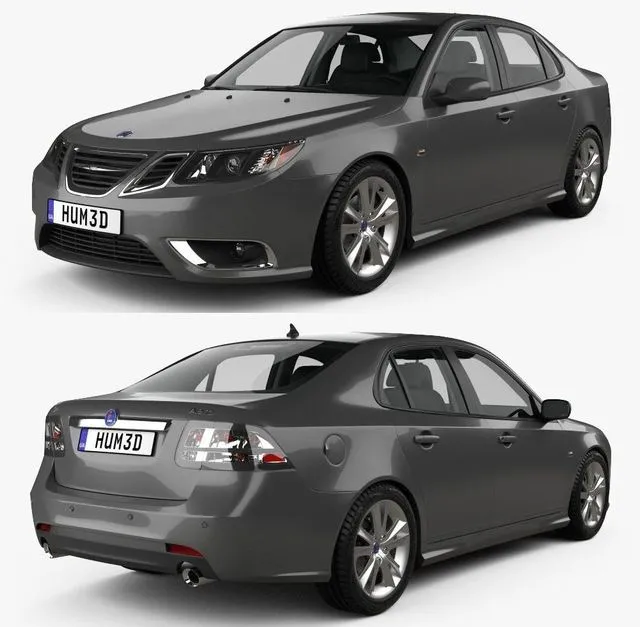 PBR Game 3D Models – Saab 9-3 Sport Sedan with HQ interior 2008