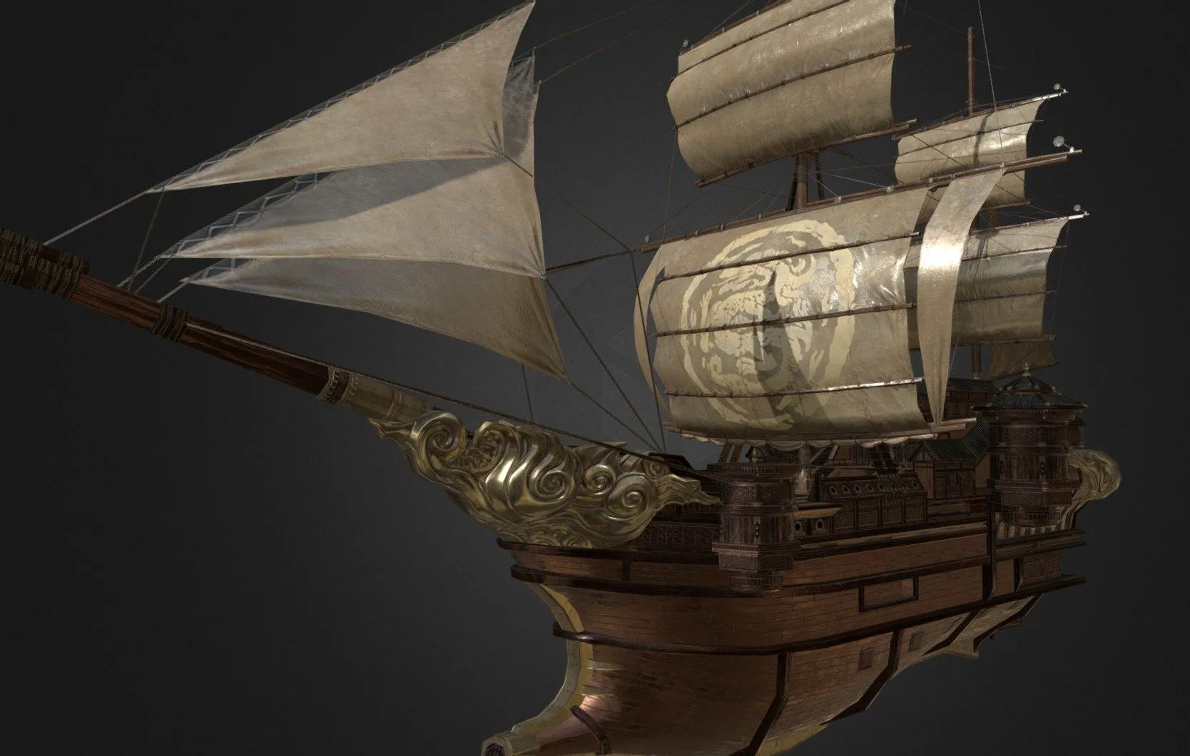 PBR Game 3D Models – Sailboat Ship