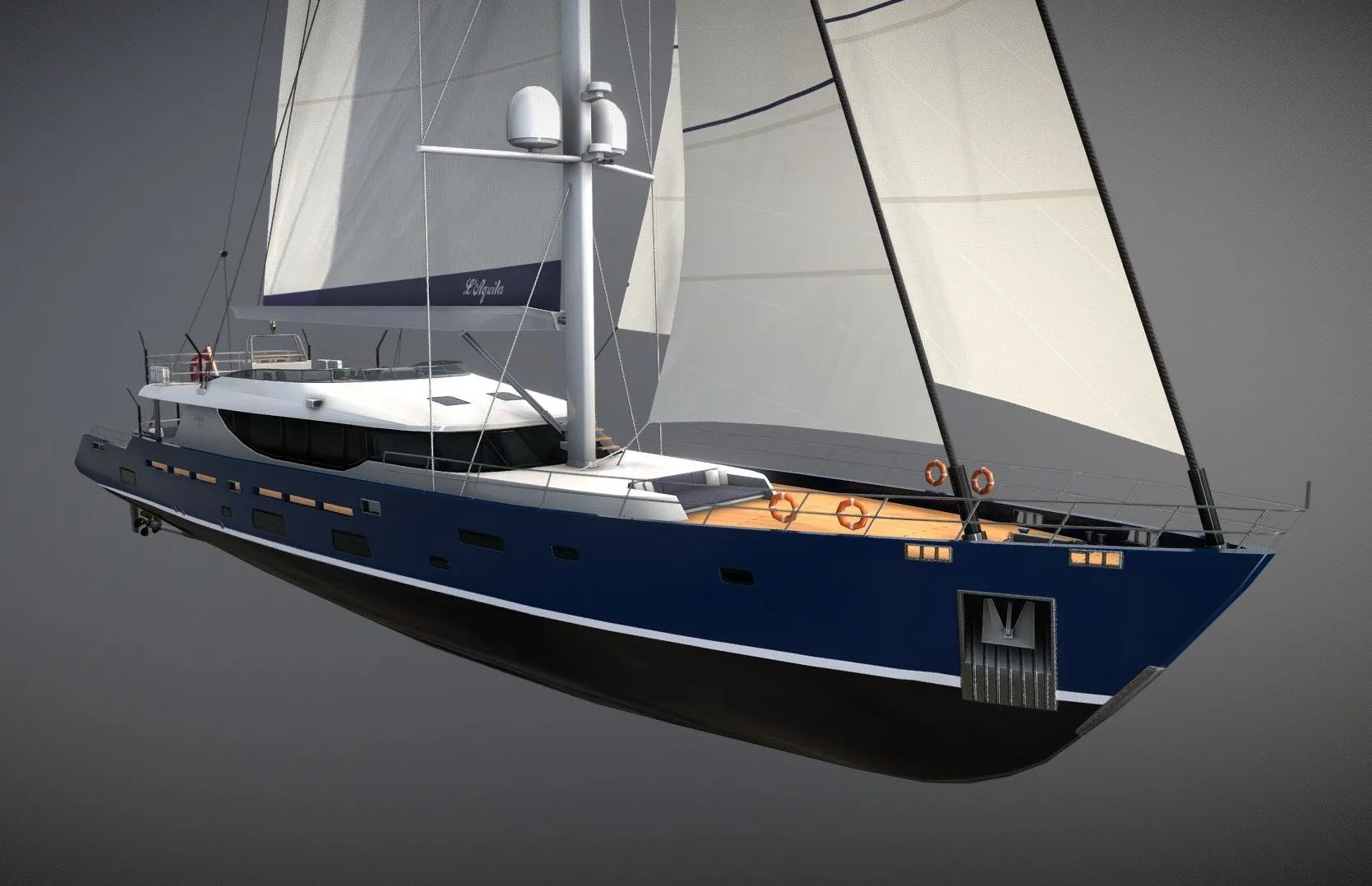 PBR Game 3D Models – Sailing Yacht Laquila