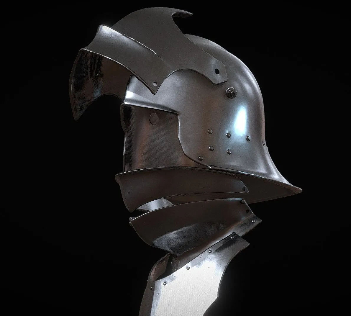 PBR Game 3D Models – Sallet Helmet V2 Stl