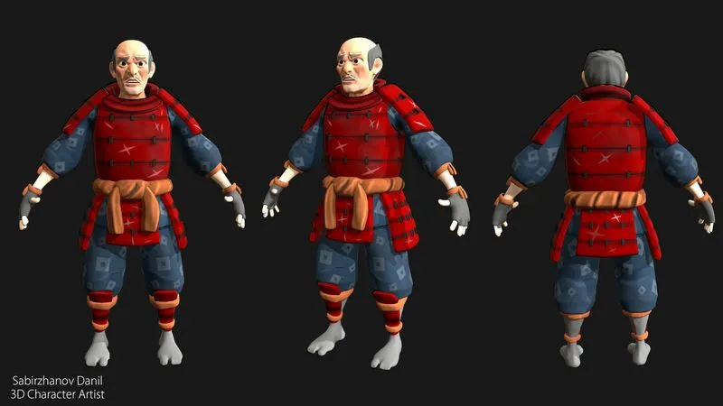 PBR Game 3D Models - Samurai