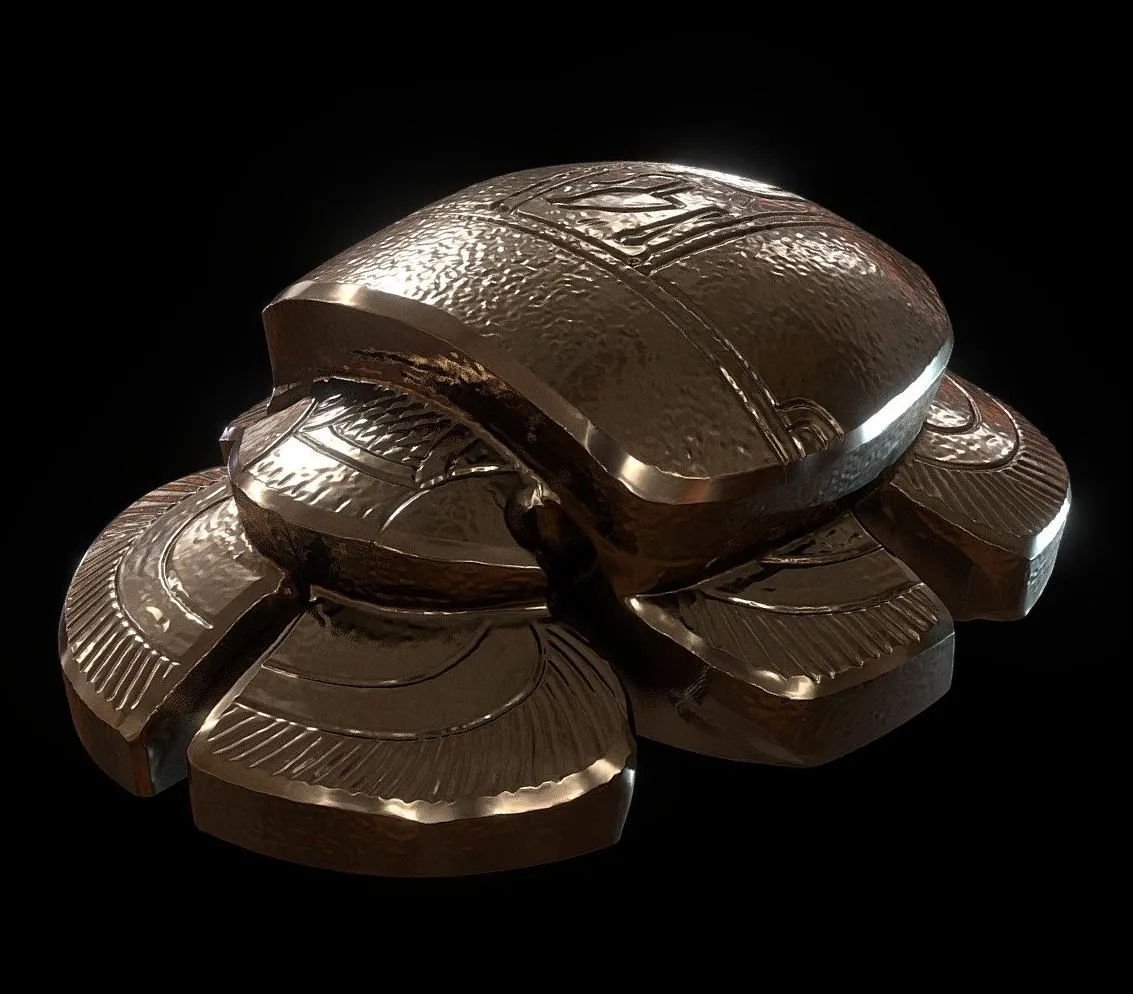 PBR Game 3D Models – Scarab Amulet 1