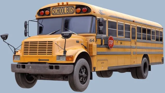 PBR Game 3D Models – Schoolbus International 3800
