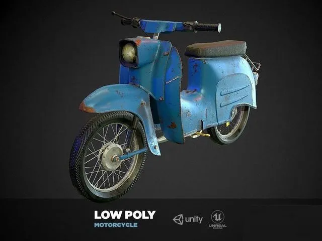 PBR Game 3D Models – Schwalbe KR 51 retro motorcycle