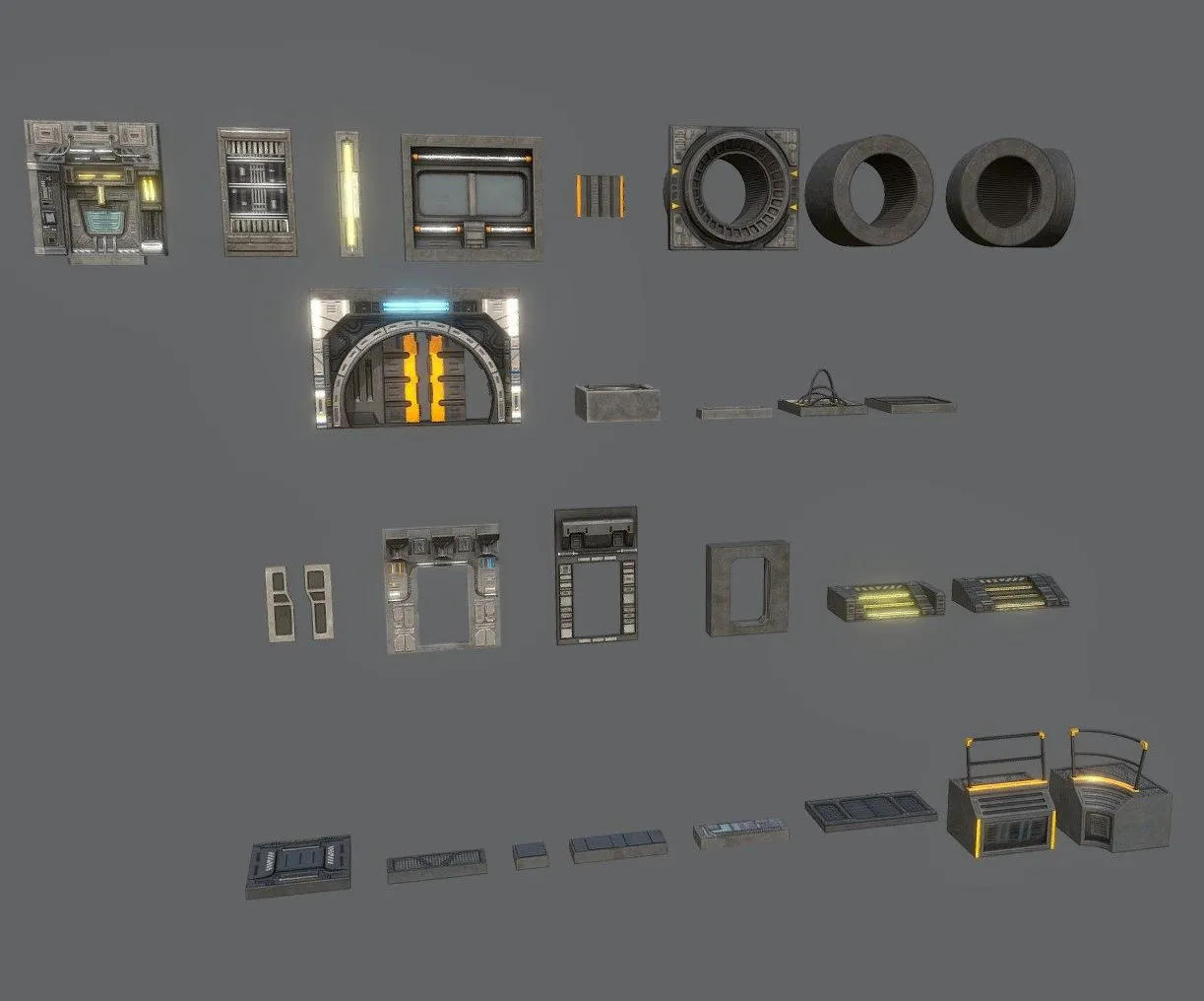 PBR Game 3D Models – Sci Fi Asset Pack 2