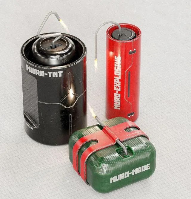 PBR Game 3D Models - Sci-fi Bombs