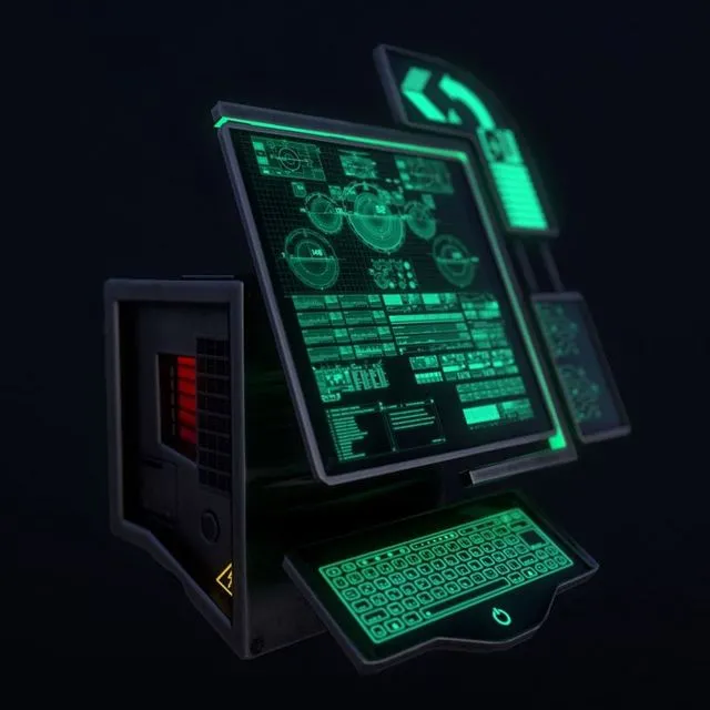 PBR Game 3D Models – Sci-Fi Console-Computer 6
