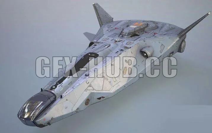 PBR Game 3D Models – Sci-fi Corvette