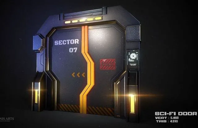 PBR Game 3D Models - Sci-Fi Door