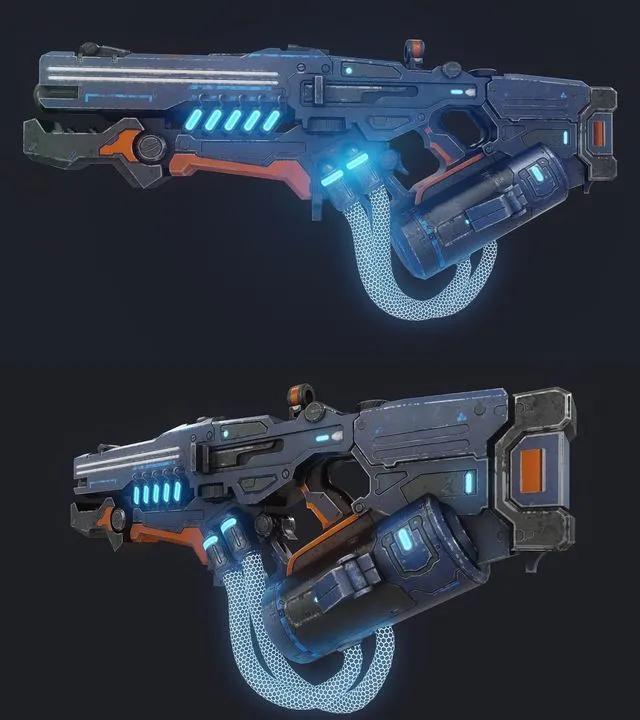 PBR Game 3D Models - Sci-Fi Energy Rifle