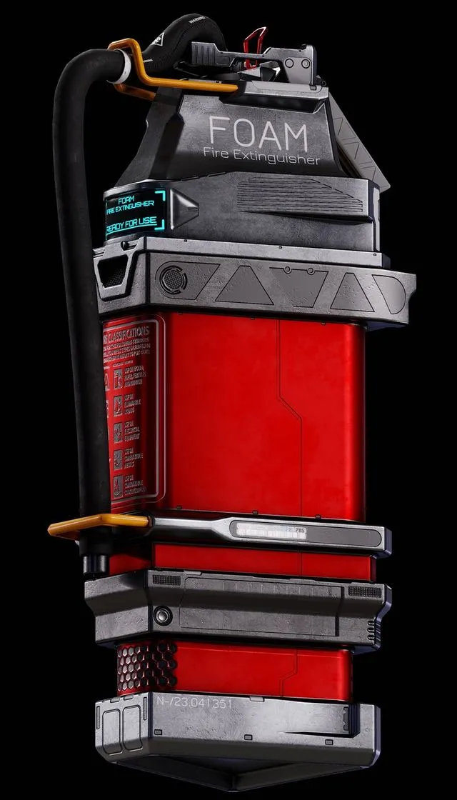 PBR Game 3D Models - Sci-fi Fire Extinguisher