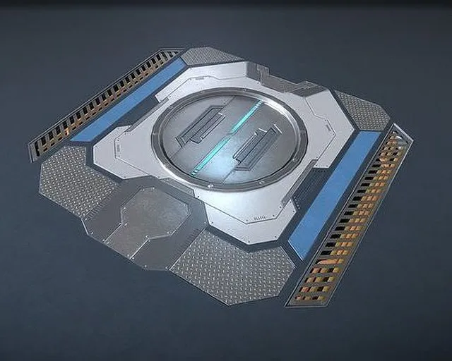 PBR Game 3D Models – Sci Fi Floor (Central Lift)