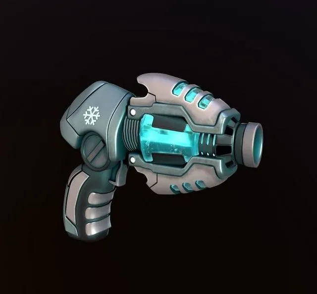 PBR Game 3D Models – Sci-Fi Gun – Ice