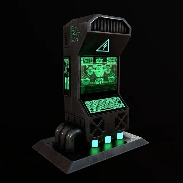 PBR Game 3D Models – Sci-Fi Industrial Computer