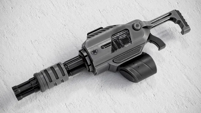 PBR Game 3D Models - Sci-fi Minigun