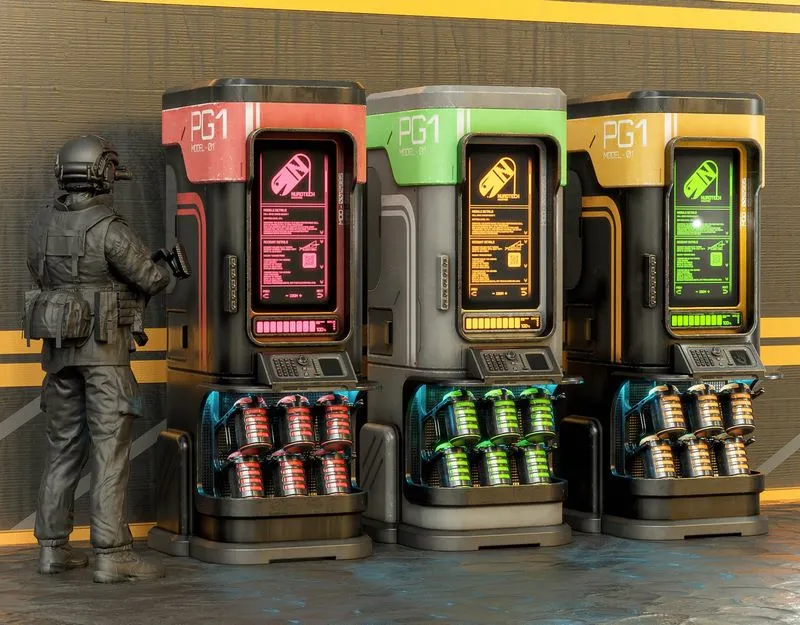 PBR Game 3D Models - Sci-fi Power Generator PG1