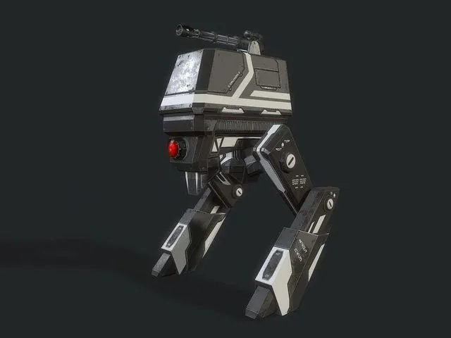 PBR Game 3D Models – Scout light Mech Low-poly