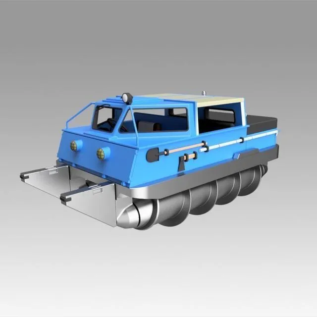 PBR Game 3D Models – Screw terrain vehicle ZIL-2906